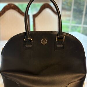 Tory Burch Black Leather Tote like new!